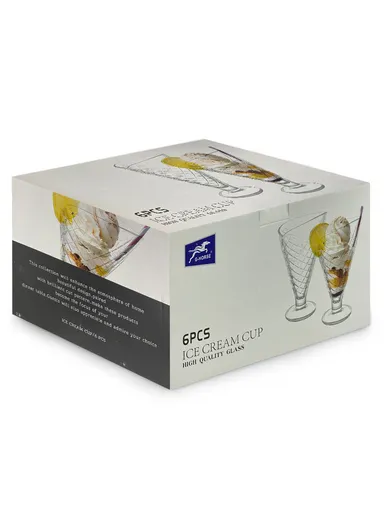 6-Pcs 265ml Ice Cream &amp; Dessert Glass Cups Set 