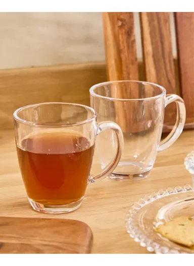 310ml 6 Pcs Glass Transparent Heatproof Cups With Handle For Tea &amp; Coffee BMZB29-3 (D9 x H10)cm