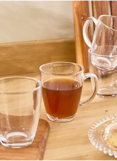 310ml 6 Pcs Glass Transparent Heatproof Cups With Handle For Tea &amp; Coffee BMZB29-3 (D9 x H10)cm