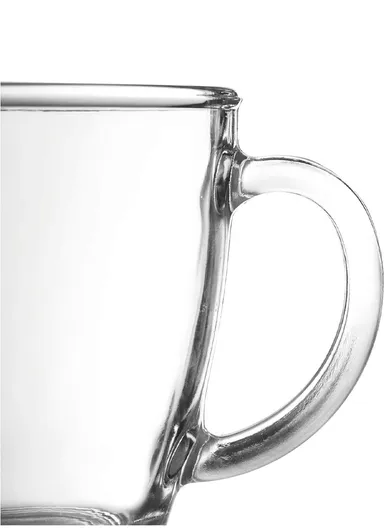 310ml 6 Pcs Glass Transparent Heatproof Cups With Handle For Tea &amp; Coffee BMZB29-3 (D9 x H10)cm