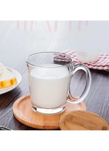 300ml 6Pcs Elegant Round Glass Cup Suitable For Hot &amp; Cold Beverages