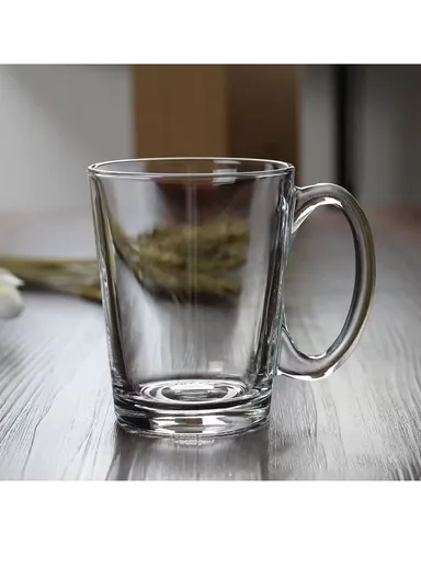 300ml 6Pcs Elegant Round Glass Cup Suitable For Hot &amp; Cold Beverages