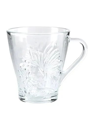 230ml 6-Pcs Hot Beverages Glass Mug Set with Comfortable Grip