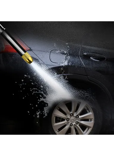30m High Tensile Water Pipe Sprayer Nozzle High Pressure Spray Gun Set for Car Washing, Outdoor Gardening, Pets Shower R-2383 - Silver