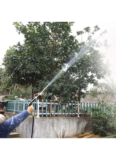 30m High Tensile Water Pipe Sprayer Nozzle High Pressure Spray Gun Set for Car Washing, Outdoor Gardening, Pets Shower R-2383 - Silver