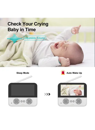 4.3 Inch Baby Monitor with 2.4G Wireless Two Way Audio Night Vision Pan and Tilt Security Camera C5-B - Pink