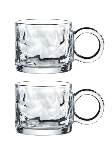 2Pcs 400ml Cups For Coffee, Tea, Cereal &amp; Hearty Soups With Wide Plate - (D9 x H9)cm