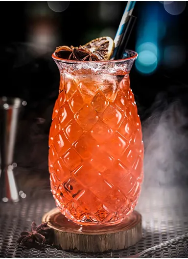 320ml Pineapple Pattern Cold Beverages Glass Cup 