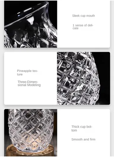 320ml Pineapple Pattern Cold Beverages Glass Cup 