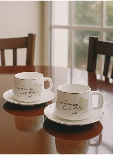 12-Pcs 145ml Ceramic Round Folk Vintage Tea Cup Set, 6-Cups &amp; 6-Saucers Set