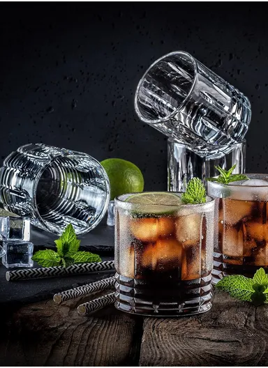 6-Pcs 320ml Modern Elegant Beverages Glass Cups Set