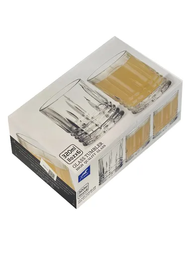 6-Pcs 320ml Modern Elegant Beverages Glass Cups Set