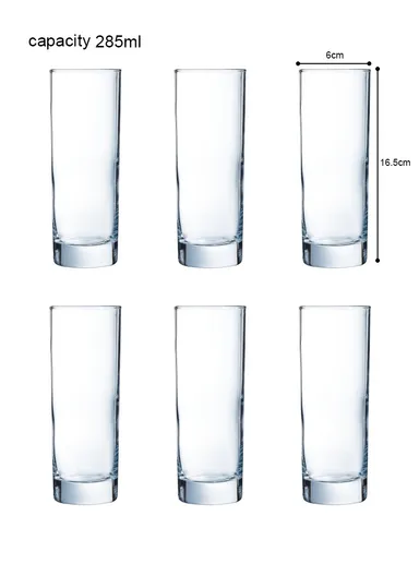 285ml 6-Pcs Simple Design Beverages Glass Cup Set