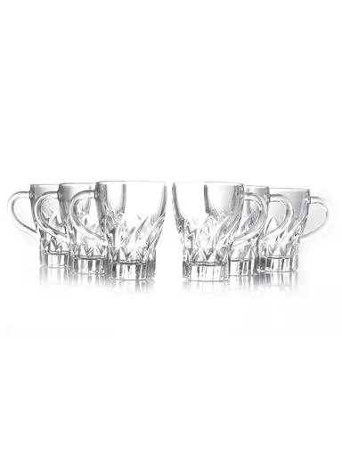 100ml 6Pcs Glass Cups Set With Comfortable Grip