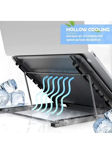 Foldable Adjustable-Height Iron Mesh Desktop Stand (W24 x D19 x H19)cm