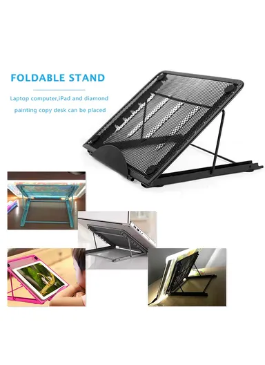 Foldable Adjustable-Height Iron Mesh Desktop Stand (W24 x D19 x H19)cm