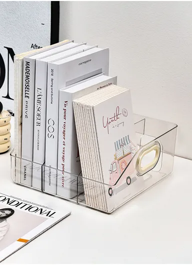 Three Open Style Vertical Desktop Bookshelf with Handles, Organizer for Office &amp; Home (W25 × D25 × H11)cm