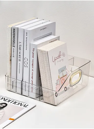 Three Open Style Vertical Desktop Bookshelf with Handles, Organizer for Office &amp; Home (W25 × D25 × H11)cm