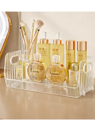 Open Style Single-Layer Storage Drawer Cabinet with Side Handles, Transparent Stackable Cabinet for Kitchen &amp; Home (W32 × D15 × H12.5)cm