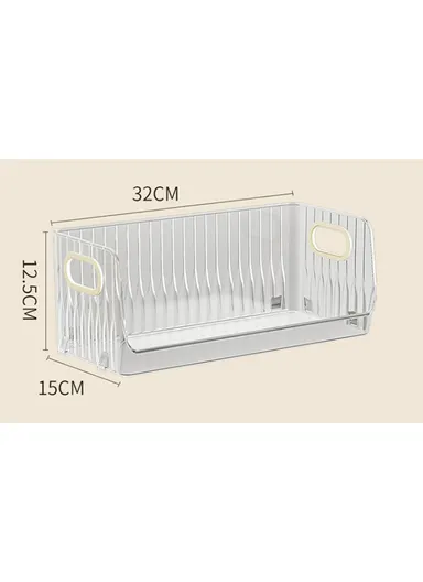 Open Style Single-Layer Storage Drawer Cabinet with Side Handles, Transparent Stackable Cabinet for Kitchen &amp; Home (W32 × D15 × H12.5)cm