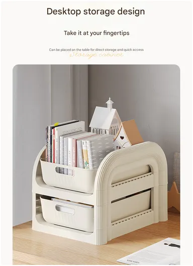 3-Tier Rolling Utility Cart with Deep Baskets, Heightened Floor-Standing Storage Organizer with Wheels (W37 x D33.5 x H39.5)cm GX-2610--4