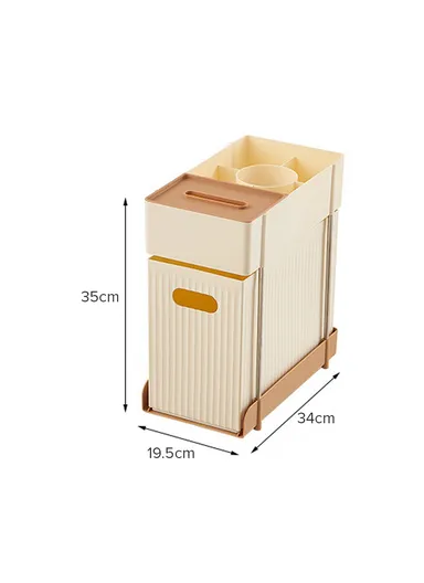 2-Tier Rolling Storage Cart with Grid Basket, Slim Foldable Organizer for Small Spaces, Laundry, Kitchen, Bathroom GX-2609--5