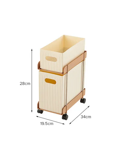 2-Tier Rolling Storage Cart, Slim Foldable Organizer for Small Spaces, Laundry, Kitchen, Bathroom GX-2609--6