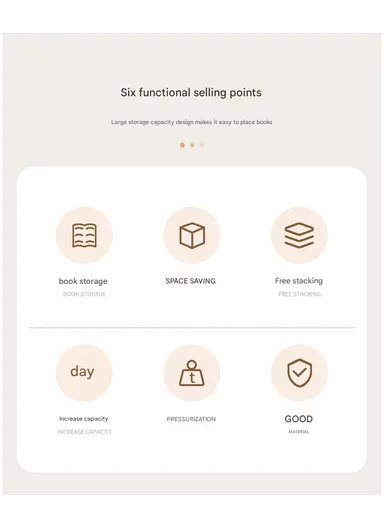 Portable Folding Plastic Bookcase, Stackable Storage Shelf, Quick Assembly Organizer with Wheels GX-2611 - Cream