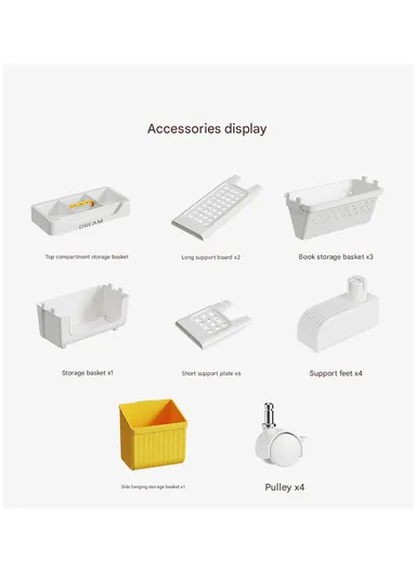 5-Tier Slim Vertical Bookshelf Storage Cart on Wheels, Rolling File Organizer for Home or Office (W39 x D17 x H80)cm GX-2606 - Green