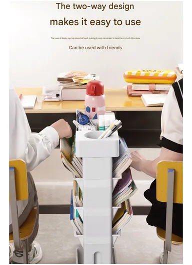 5-Tier Slim Vertical Bookshelf Storage Cart on Wheels, Rolling File Organizer for Home or Office (W39 x D17 x H80)cm GX-2606 - Green