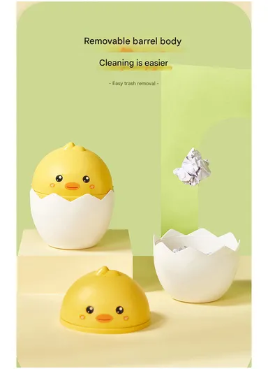 Cartoon Bee Desktop Trash Can with Flip Lid, Mini Table Dustbin for Home &amp; Office (D15 x H20)cm