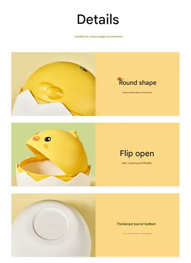 Cartoon Bee Desktop Trash Can with Flip Lid, Mini Table Dustbin for Home &amp; Office (D15 x H20)cm