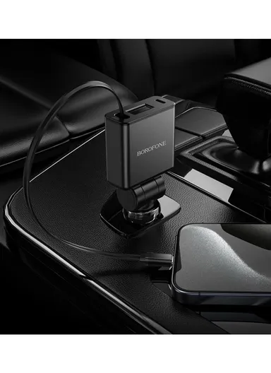 60W Smart PD Dual USB-C Charger with 80cm Extension Cable BZ33