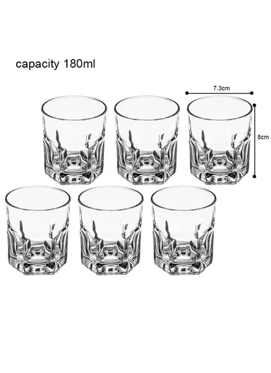 6-Pcs 180ml Modern Elegant Beverages Glass Cups Set