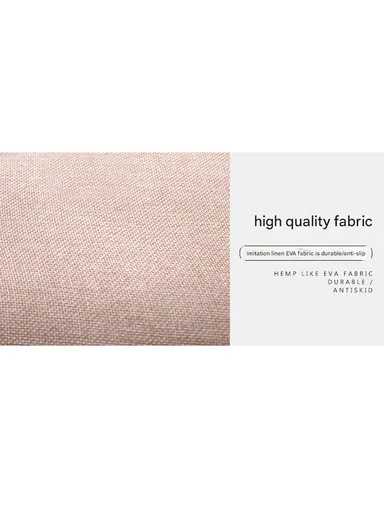 45L Laundry Basket Storage Bin Dirty Imitation EVA Linen &amp; Aluminum Ring Handle (L35 x W25 x H48)cm - Beige