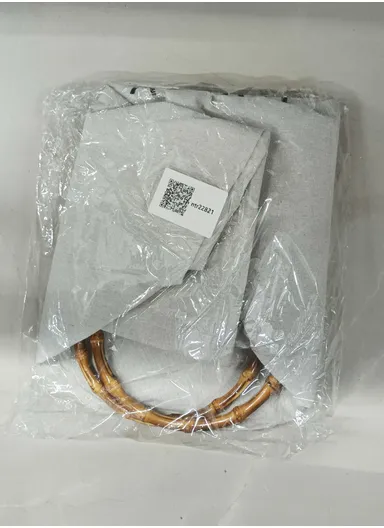 Canvas Laundry Basket With Bamboo Handles (D40 × H50)cm - Grey