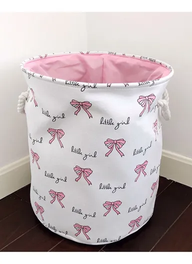 Foldable Laundry Basket, Oxford Cloth Handbag with Handle Strap (D35 x H40)cm - Pink