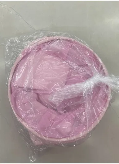 Foldable Laundry Basket, Oxford Cloth Handbag with Handle Strap (D35 x H40)cm - Pink