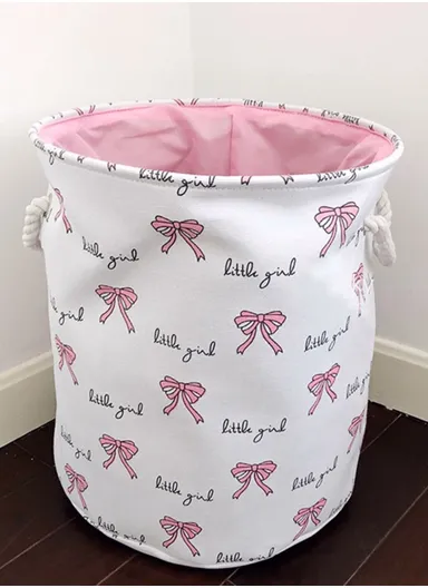 Foldable Laundry Basket, Oxford Cloth Handbag with EVA Barrel (D35 x H40)cm - White