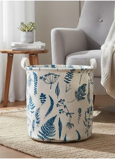 Foldable Laundry Basket Oxford Fabric, Large Capacity, Space-Saving &amp; Portable (D35 x H45)cm 