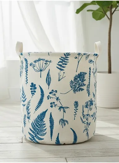 Foldable Laundry Basket Oxford Fabric, Large Capacity, Space-Saving &amp; Portable (D35 x H45)cm 