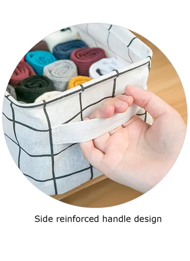 4 Grids Storage Box Organizer with Dotted Design, Foldable Drawer Divider for Multi-Purpose Use (W20 × D20 × H10)cm – White