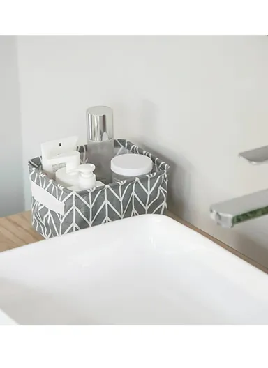 4 Grids Storage Box Organizer with Dotted Design, Foldable Drawer Divider for Multi-Purpose Use (W20 × D20 × H10)cm – White