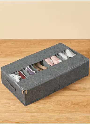 Portable Durable &amp; Sturdy Non woven Fabric Storage Box, Multi-Purpose Storage Organizer Box (L59 x W32 x H13)cm - Grey