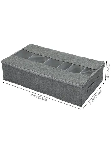 Portable Durable &amp; Sturdy Non woven Fabric Storage Box, Multi-Purpose Storage Organizer Box (L59 x W32 x H13)cm - Grey