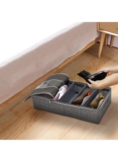 Portable Durable &amp; Sturdy Non woven Fabric Storage Box, Multi-Purpose Storage Organizer Box (L59 x W32 x H13)cm - Grey