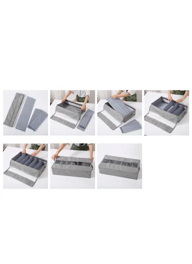 Portable Durable &amp; Sturdy Non woven Fabric Storage Box, Multi-Purpose Storage Organizer Box (L59 x W32 x H13)cm - Grey