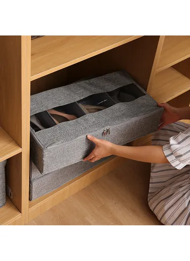 Portable Durable &amp; Sturdy Non woven Fabric Storage Box, Multi-Purpose Storage Organizer Box (L59 x W32 x H13)cm - Grey
