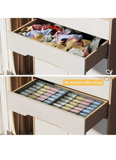 4Pcs / Set Drawer-Style Household Organizer Boxes with Divided Compartments for Underwear, Socks &amp; Accessories - Black &amp; White