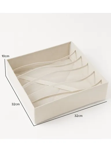 Portable Durable &amp; Sturdy Non woven Fabric Storage Box, Multi-Purpose Storage Organizer Box (L32 x W32 x H10)cm - Beige